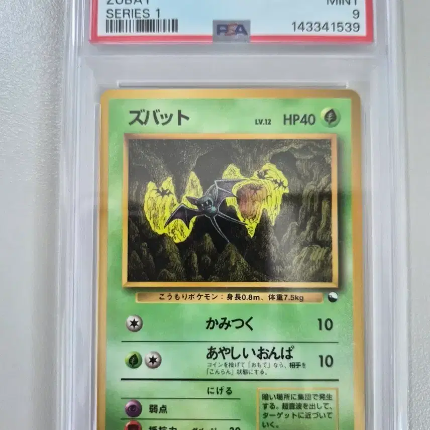 포켓몬카드 일판 1998 자판기시리즈1 주뱃 PSA 9등급 사진 1