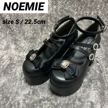 새상품급! NOEMIE 아가씨 2way 더블 스트랩 펌프스 통굽 리본 S