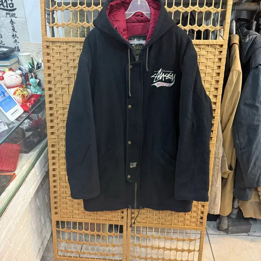 95-100/91s 정품 스투시 BURLY GEAR 월드트라이브 후드코트 팝니다