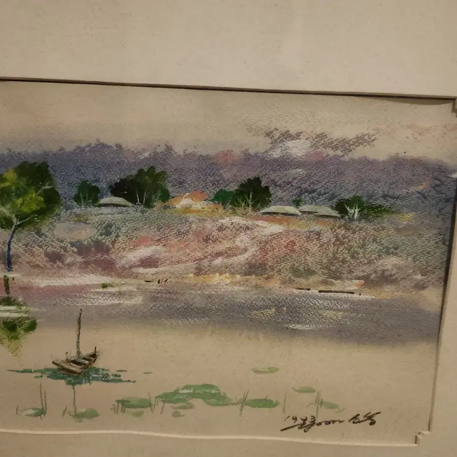 풍경 수채화 액자 1993년 작품