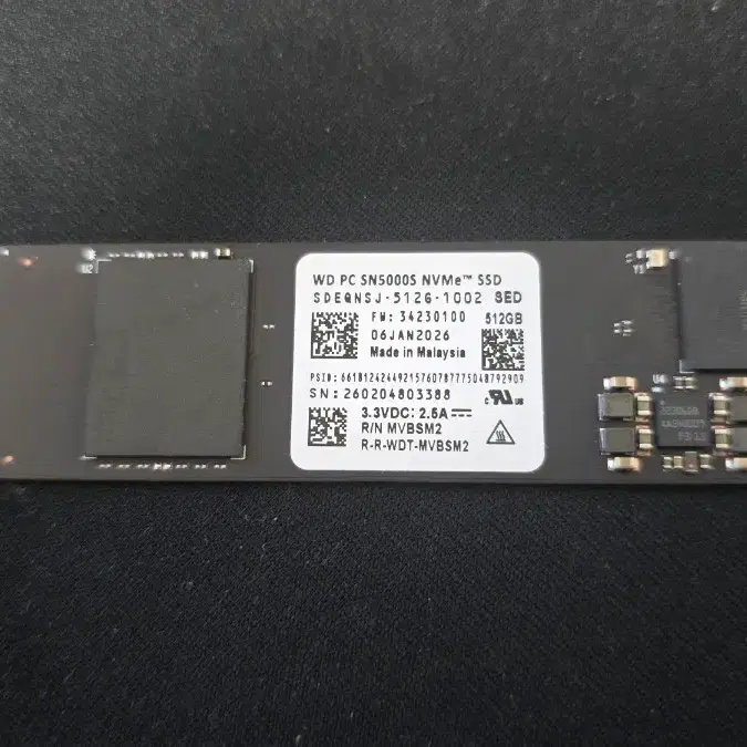 WD SN5000S OEM SSD 512GB 팝니다.