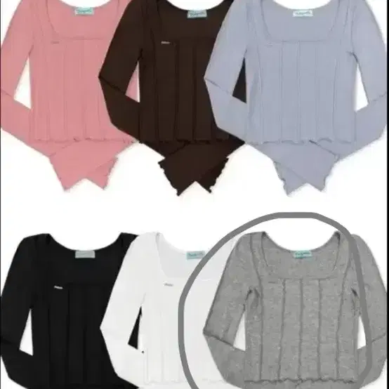 페일제이드 Point Square Neck T 그레이
