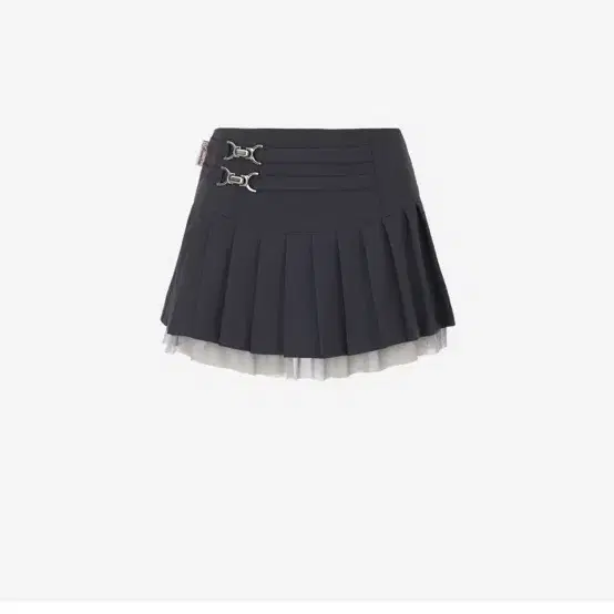 뉴얼린 Highteen hook Pleats mini Skirt, Gray