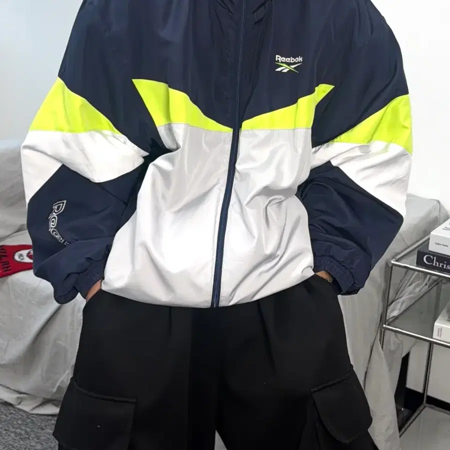 리복 네이비 벡터 레트로 트랙자켓 2XL