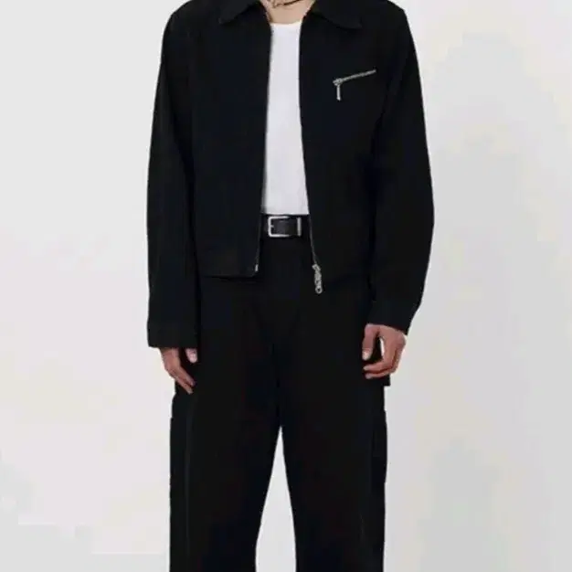 토니웩 린스드 데님 짚 워크 자켓 블랙 XL