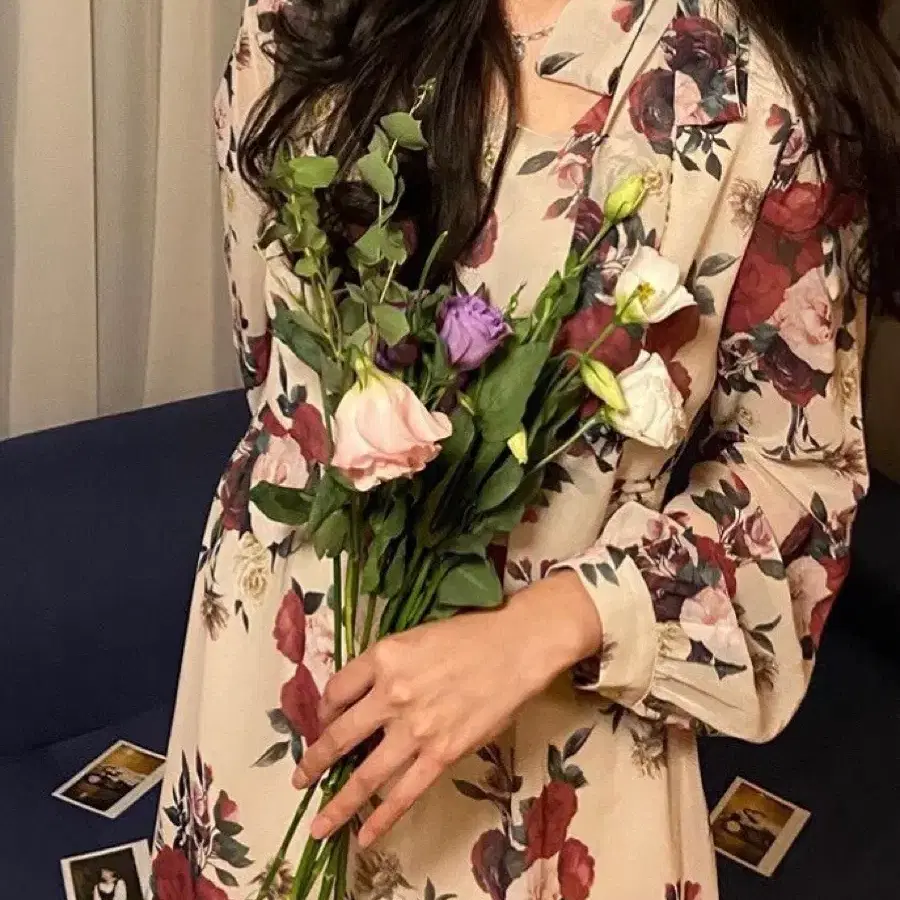 유어러버블 로즈스카프 원피스