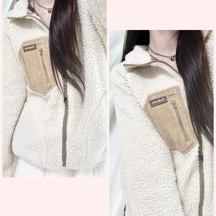 후아유 코듀로이 쉐르파 자켓