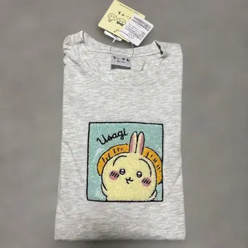 치이카와(먼작귀) 토끼 사가라 자수 T셔츠 그레이 M 사이즈