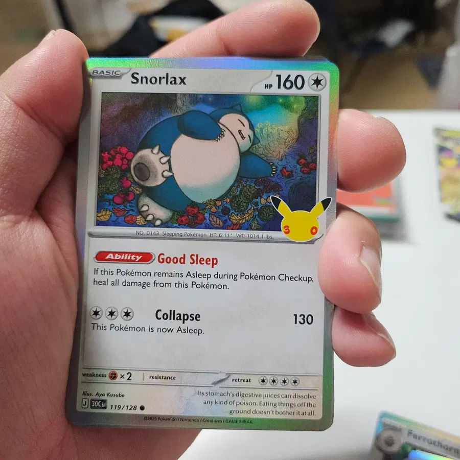 [북미최저가] 포켓몬카드 30주년 잠만보 119/128 30C 영문판 Snorlax