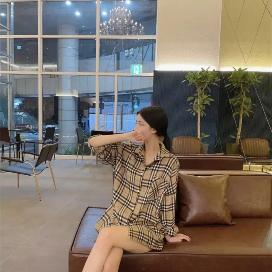 세렌디 수입의류 체크 버버 루즈핏 남방