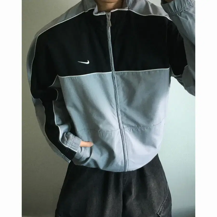 Nike 나이키 00s 올드스쿨 투톤 칼라 블록 바람막이 자켓
