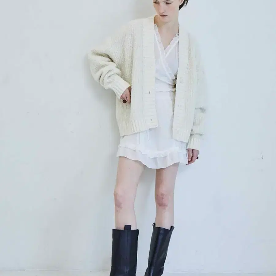 파르벵 랩 원피스 아이보리 M (Egg wrap dress)