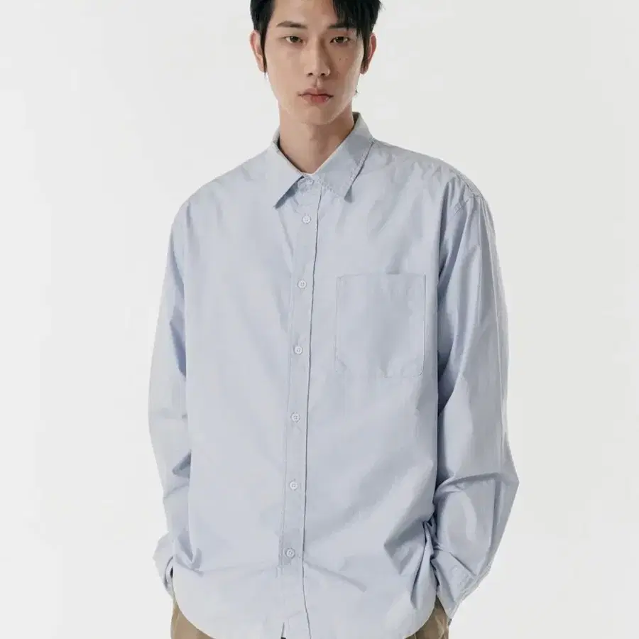 무탠다드 릴렉스드 워시드 포플린 셔츠 [스카이 블루]