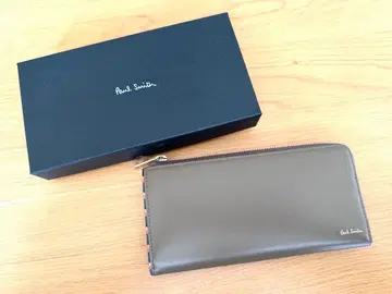 [ 새상품급 ] Paul Smith 브라이트 스트라이프 트리밍 장지갑 브라운 L자