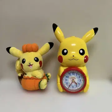 포켓몬 피카츄 알람 시계와 할로윈 봉제 인형 세트