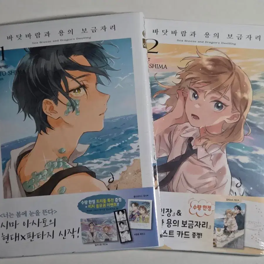 바닷바람과 용의 보금자리 1권 2권 초판