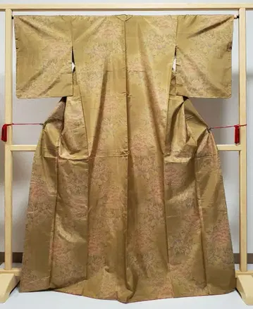 A 새상품급 본토 오시마 명주 호테이야 취급 색 진흙 염색 모란 공주 뽕나무 염색 색 이중 기모노 명주 순수 실크 기모노