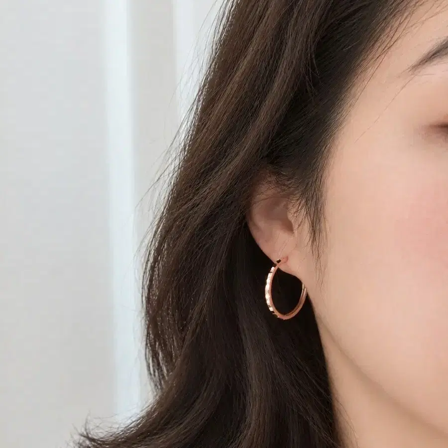 14k 컷팅 링 귀걸이