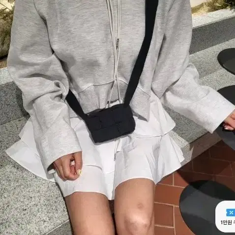 핏보장)언발 크롭 후드 멜란지