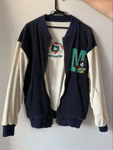 초레어 90s 디즈니 미키 바시티 자켓