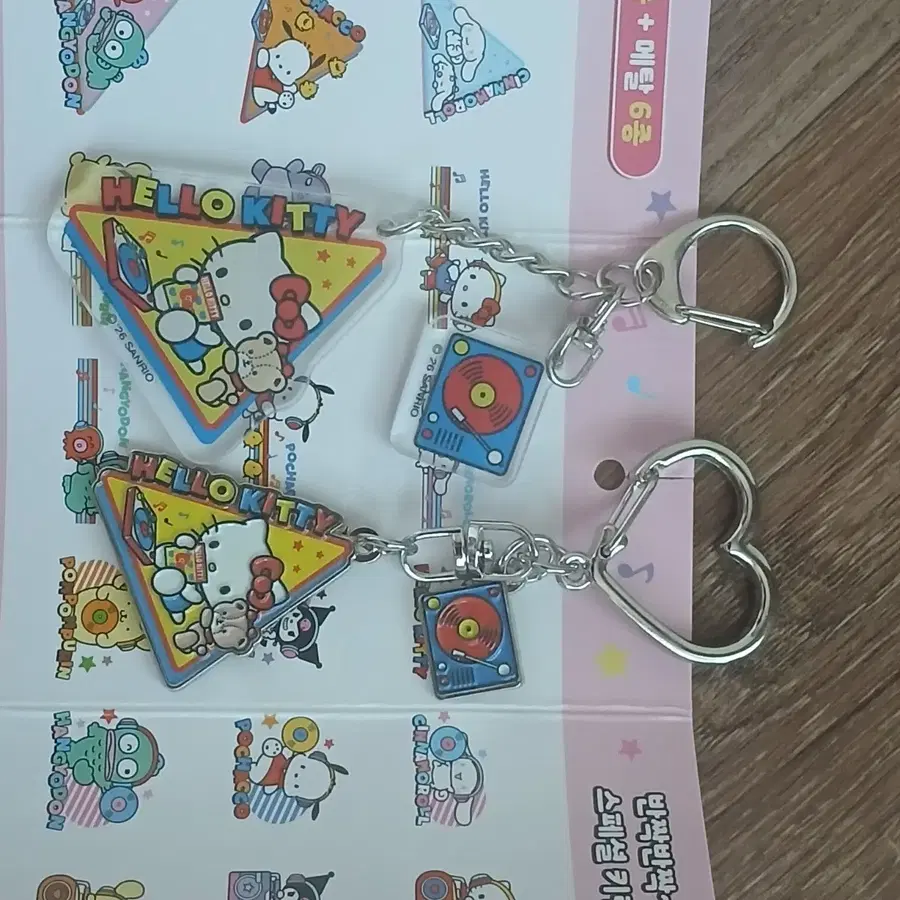 헬로키티 메탈키링 아크릴키링 2개 세트일괄