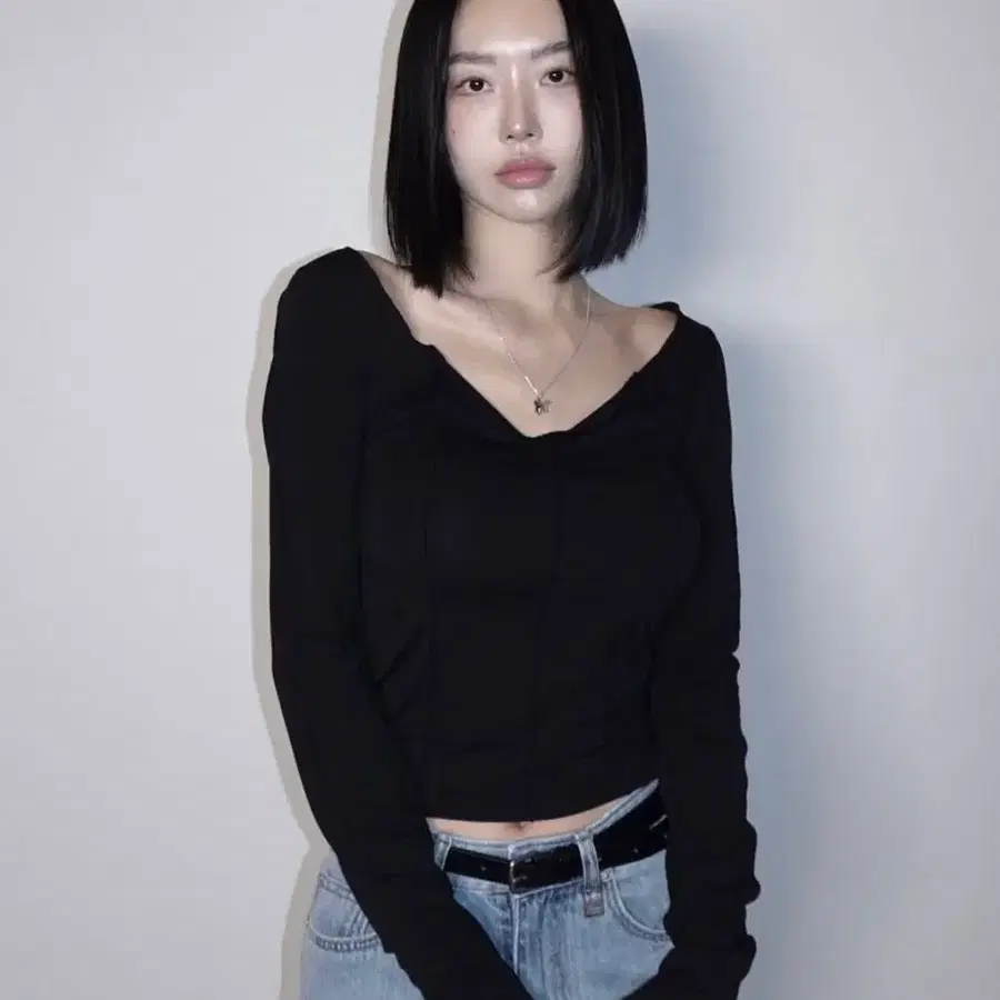 페일제이드 라인 데끼 티셔츠 블랙