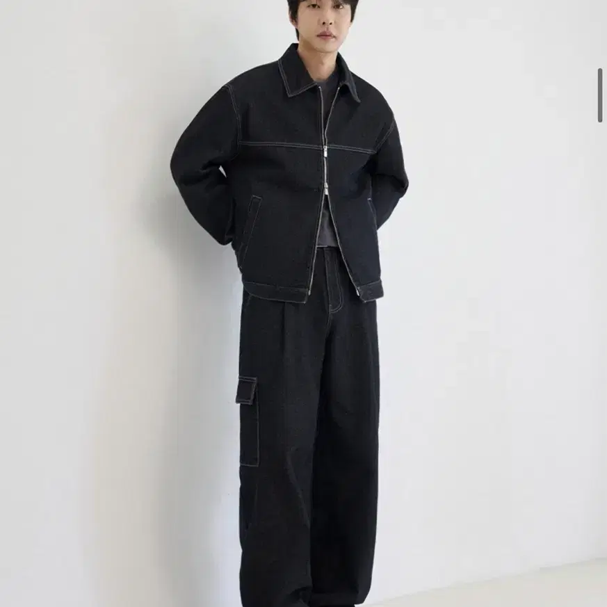 오정규x아워데이즈 생지 집업 데님 자켓 블랙 XL사이즈 판매합니다
