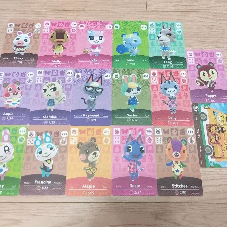 닌텐도 동물의숲 호환아미보카드 부케 카라멜 1호 히죽 글루민 코코아 탁호 아잠만 바닐라 대장 애플 뽀야미 잭슨 쭈니 사이다 귀오미 리처드 미첼 등