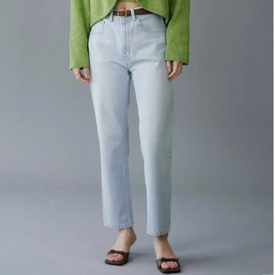르아보네 STRAIGHT DENIM PANTS LIGHT BLUE