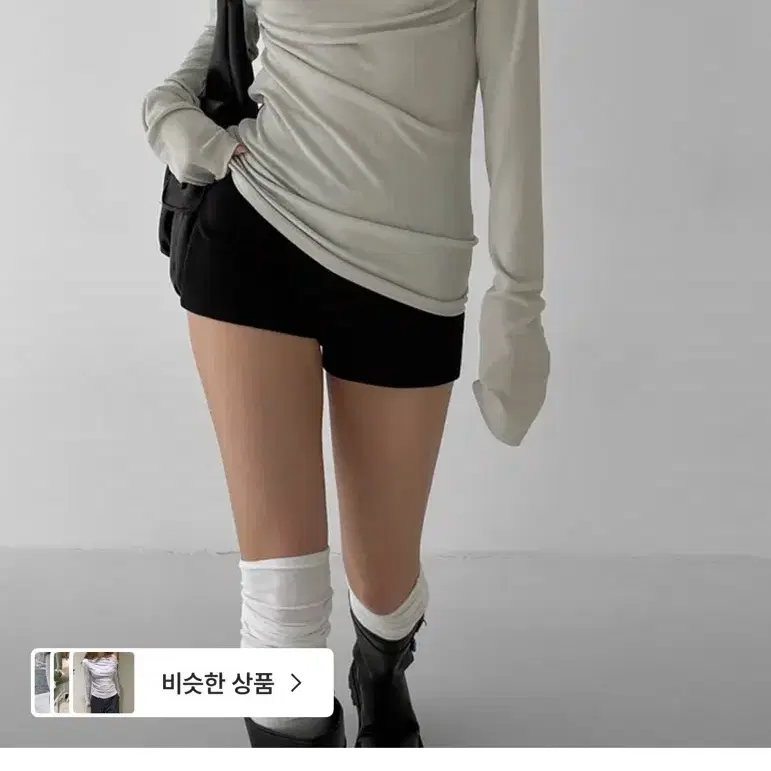 블랙업 힌츠 드레이핑 오프숄더 민트