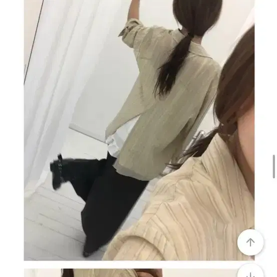 에이블리/화이트) 뒤트임 오버핏 셔츠