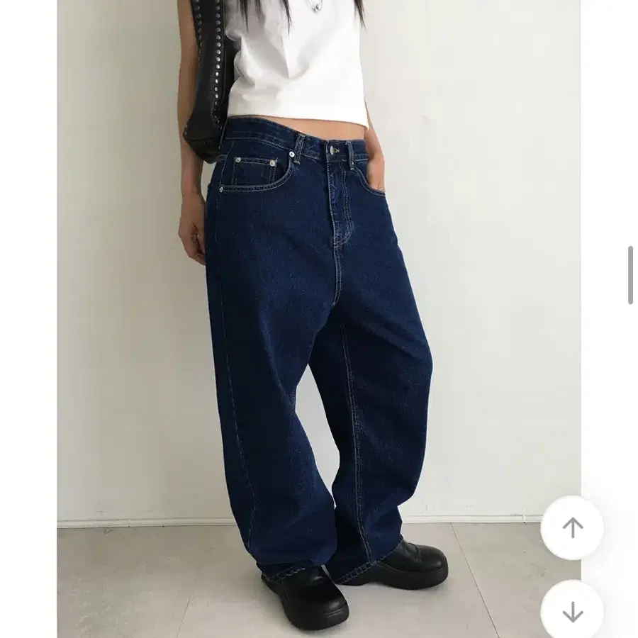 샵오르 90s 빈티지 레귤러핏 데님팬츠 (진청) 유니섹스