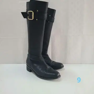 HENRY BEGUELIN 블랙 가죽 롱 부츠 벨트 디자인