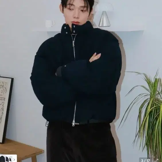 KIMUIR 키뮤어 코듀로이 오버핏 덕다운 패딩 L