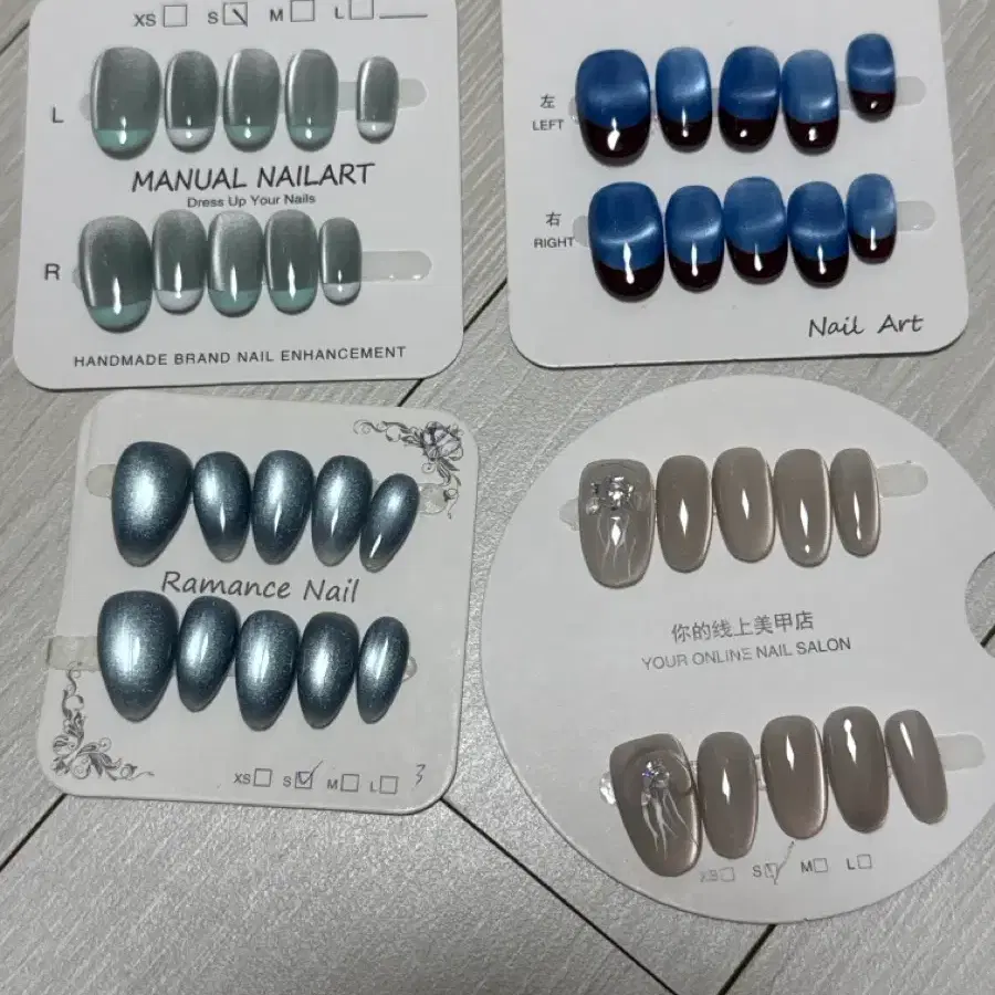 푸른계열 자석네일팁 개당 1500원