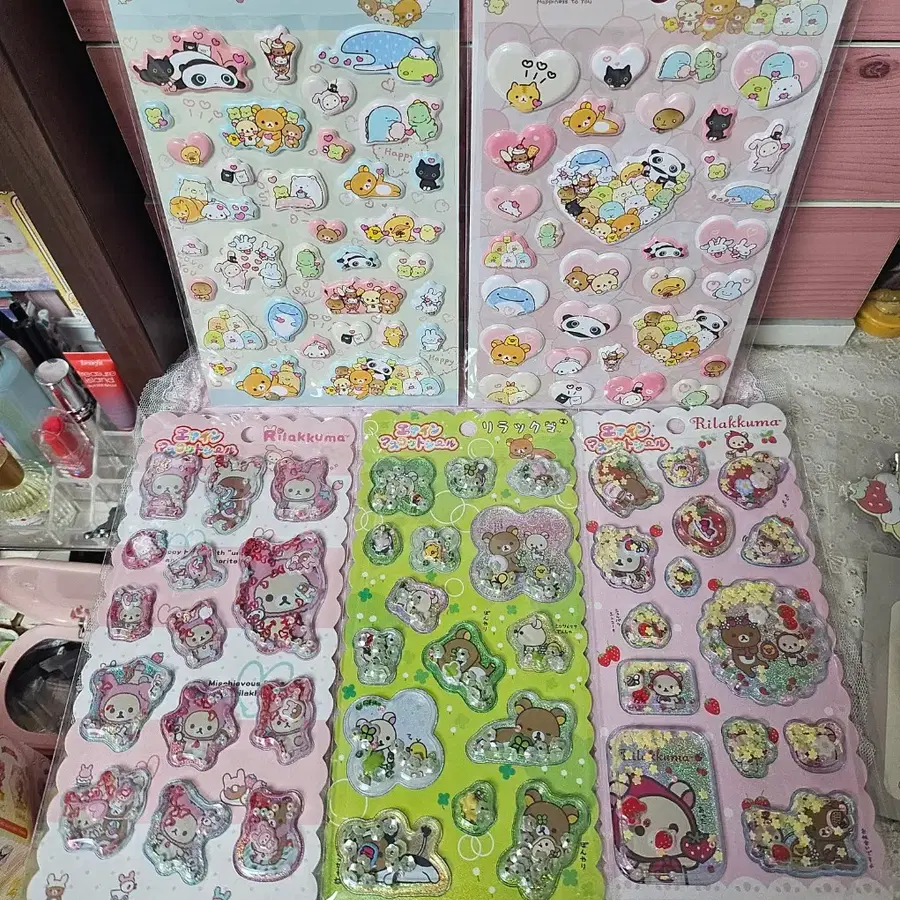 (일본정품) 산엑스 리락쿠마 샤카스티커 폭신 스티커