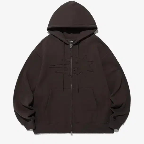 나이스고스트클럽 후드집업 브라운 3STAR LOGO ZIP HOODIE