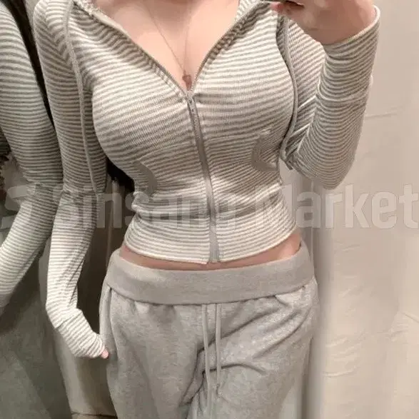 [빠른발송] 배색 셀 단가라 후드집업 인기 수입 레트로 Y2K 빈티지