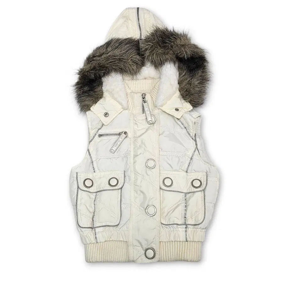 8 RIVER ISLAND 리버아일랜드 퍼 후드 패딩 베스트