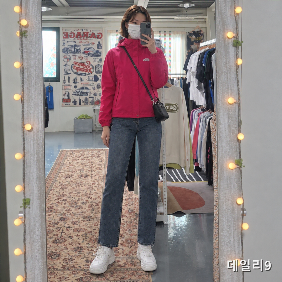 72번 노스페이스 핑크 바람막이 90