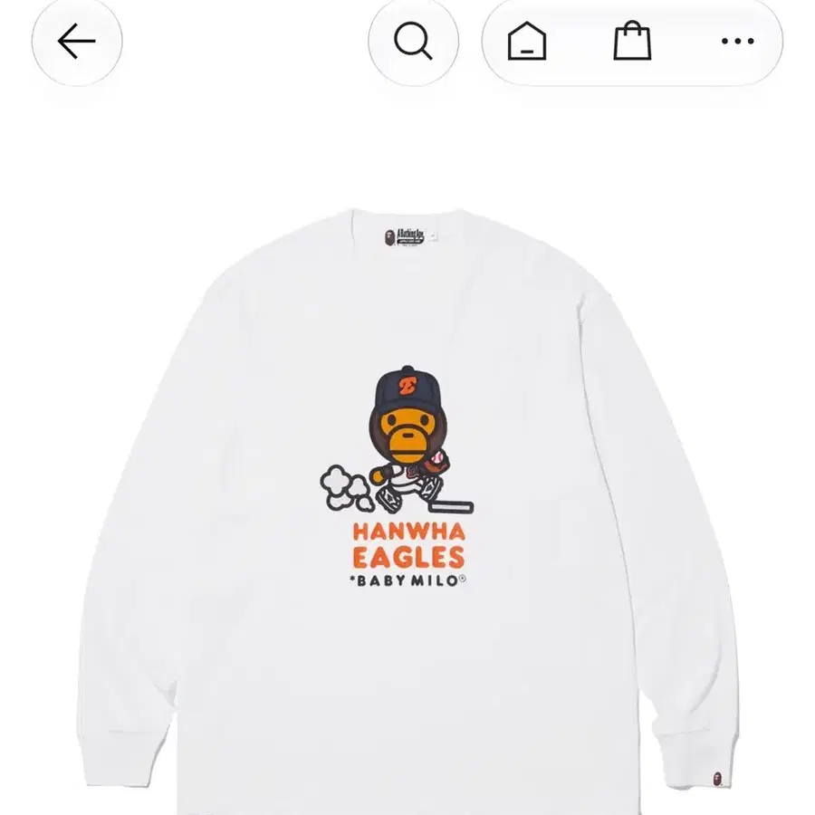 베이프 한화이글스 베이비마일로 롱슬리브 XL