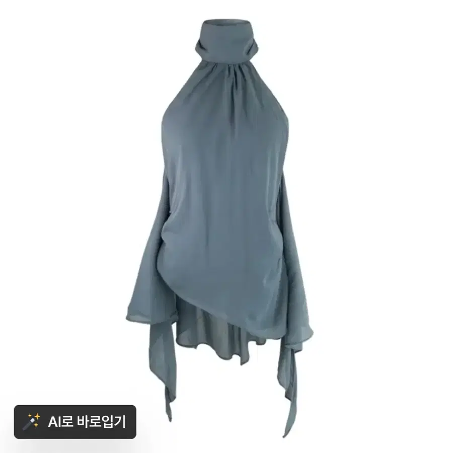 페어리 쉬폰 언발 홀터 블라우스