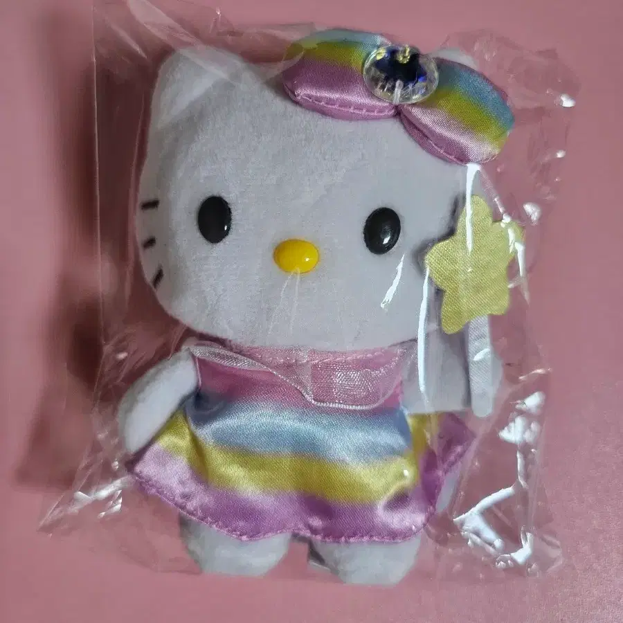 산리오 헬로키티 인형 키링 무지개 드레스 요정