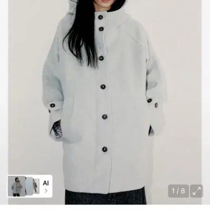 오피쉬 울 하프 코트 그레이 RICH WOOL HALF COAT GRAY
