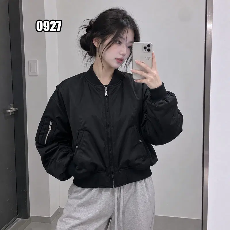 M 우알롱 레이어드 MA-1 - BLACK 컬러 블루종