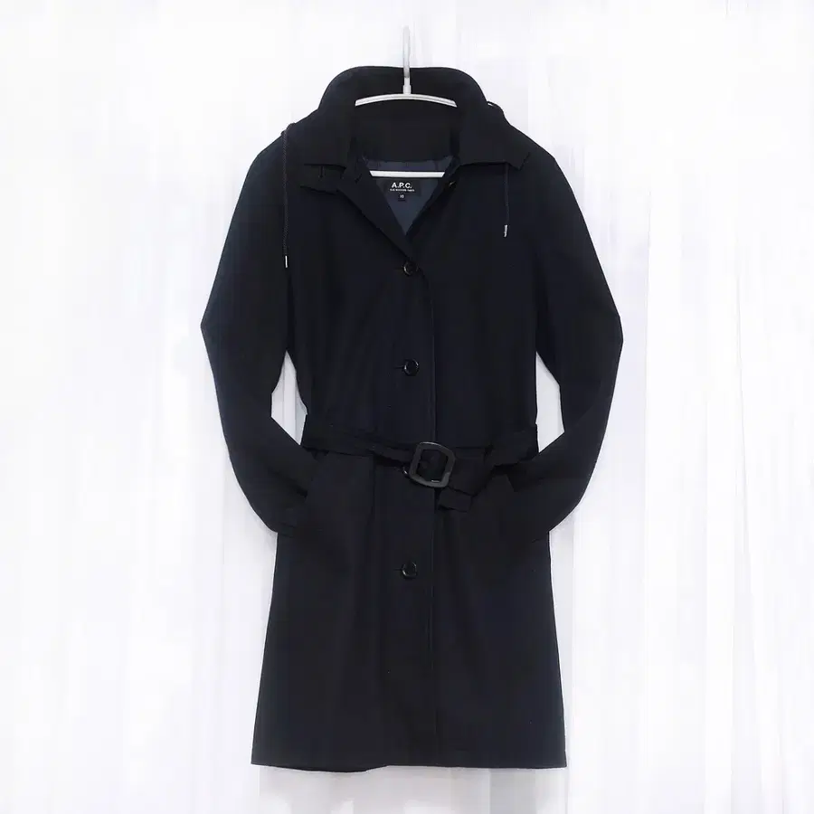 아페쎄 (A.P.C) 후드 벨티드 코튼 프렌치 코트자켓 (XS / 44-55)