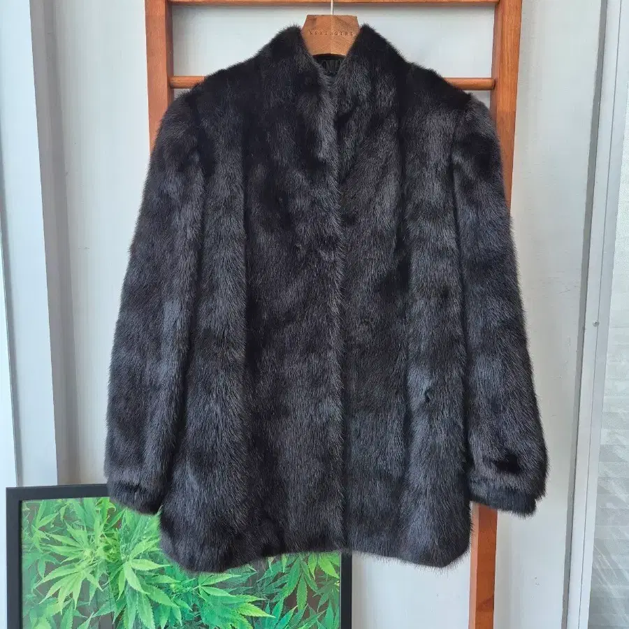 (JPN VTG) 리얼 밍크 퍼 코트 블랙