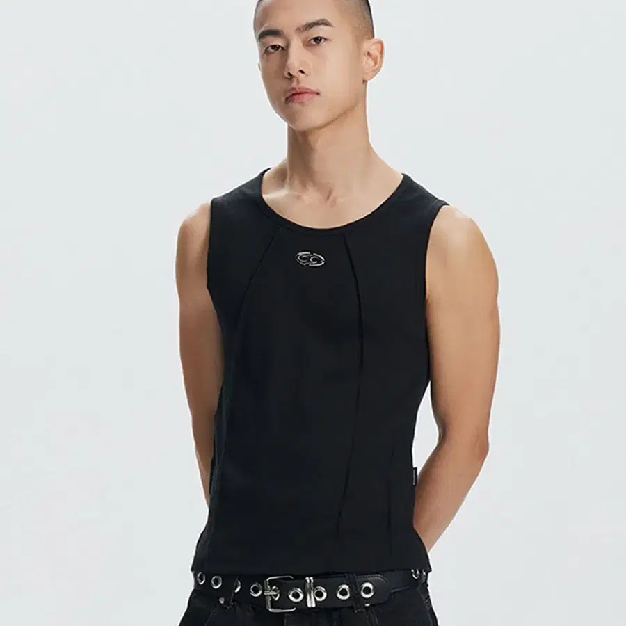 가터갤러리 SYMBOL SLEEVELESS 블랙 슬리브리스 민소매 탑 티셔츠