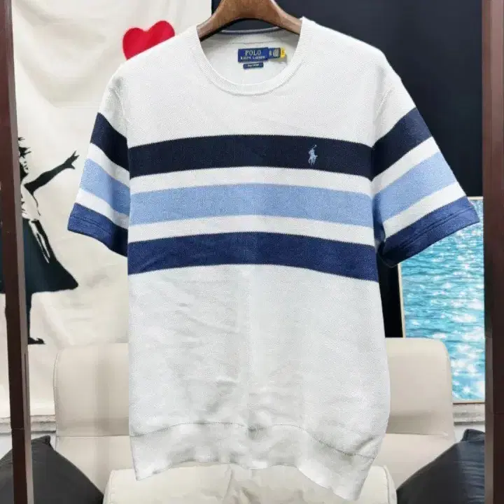 남성110) POLO 스트라이프 니트 반팔
