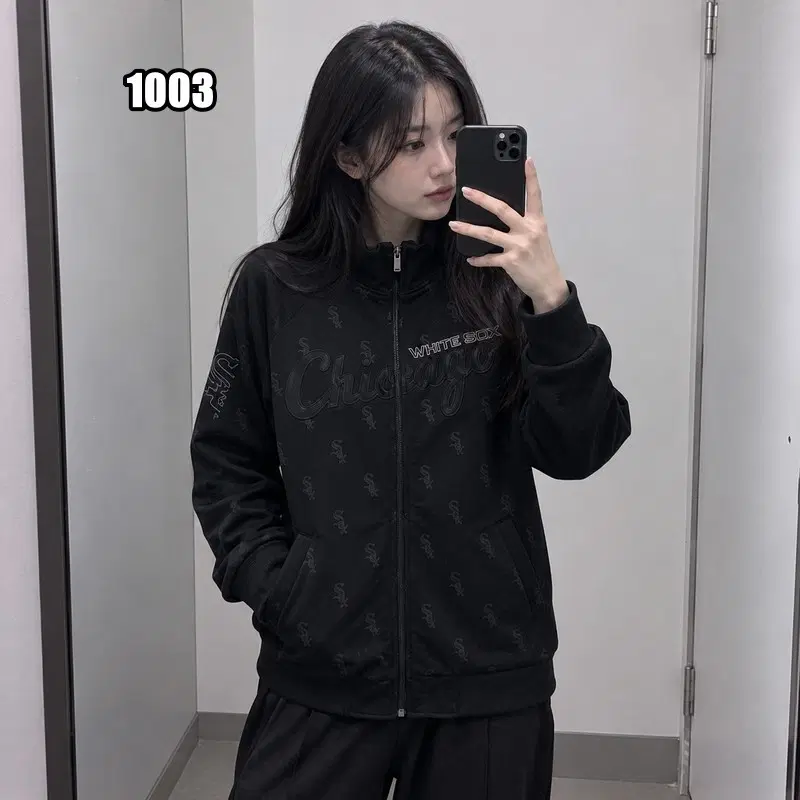 XL MLB 시카고 화이트삭스 로고 패턴 집업 자켓
